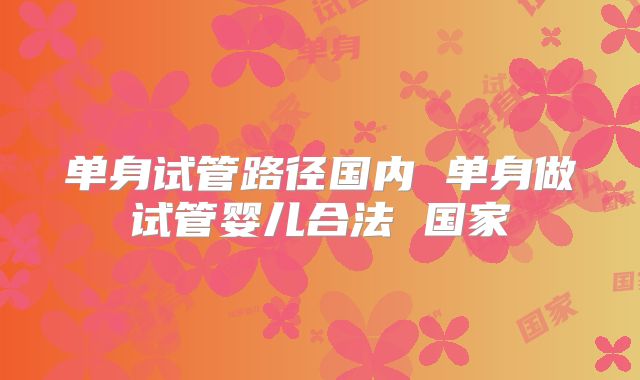 单身试管路径国内 单身做试管婴儿合法 国家