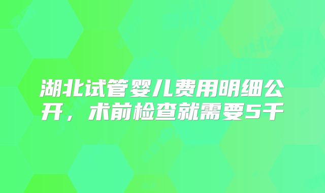 湖北试管婴儿费用明细公开,术前检查就需要5千