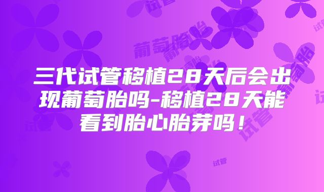 三代试管移植28天后会出现葡萄胎吗-移植28天能看到胎心胎芽吗！