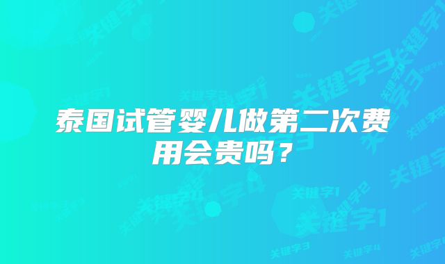 泰国试管婴儿做第二次费用会贵吗？