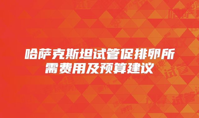哈萨克斯坦试管促排卵所需费用及预算建议
