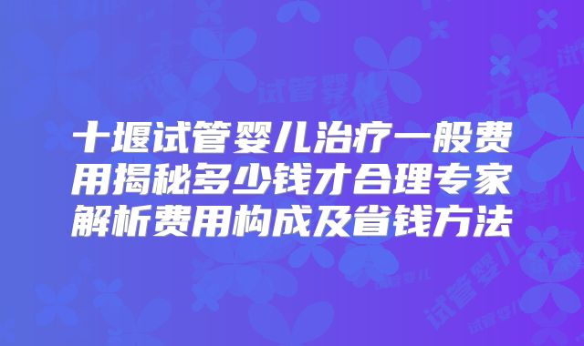 十堰试管婴儿治疗一般费用揭秘多少钱才合理专家解析费用构成及省钱方法