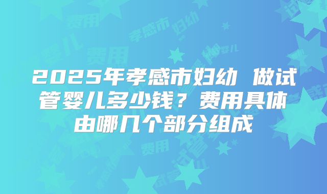 2025年孝感市妇幼 做试管婴儿多少钱?费用具体由哪几个部分组成