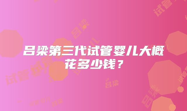 吕梁第三代试管婴儿大概花多少钱？