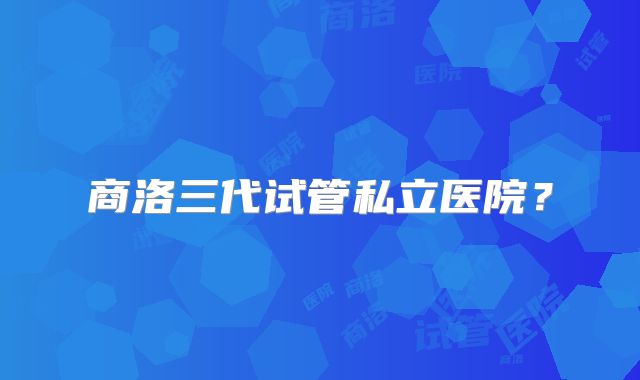 商洛三代试管私立医院？