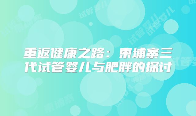 重返健康之路：柬埔寨三代试管婴儿与肥胖的探讨