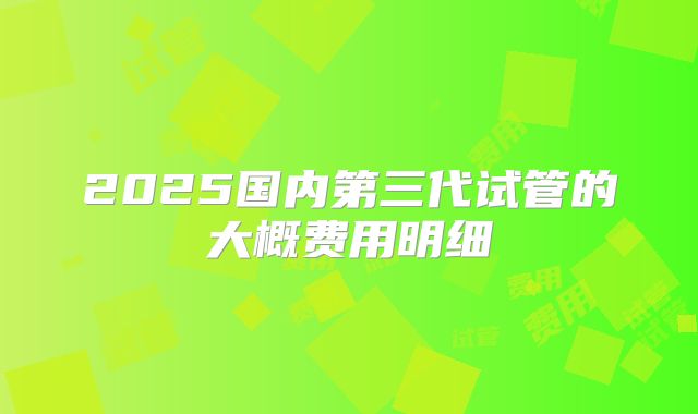 2025国内第三代试管的大概费用明细