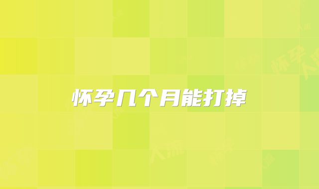 怀孕几个月能打掉