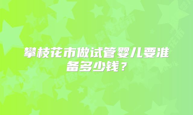 攀枝花市做试管婴儿要准备多少钱？