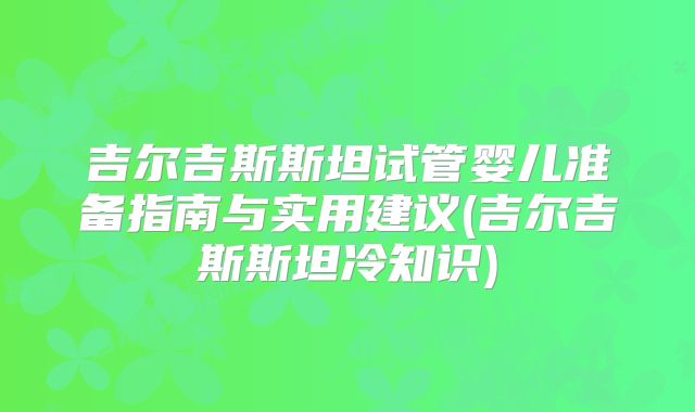吉尔吉斯斯坦试管婴儿准备指南与实用建议(吉尔吉斯斯坦冷知识)