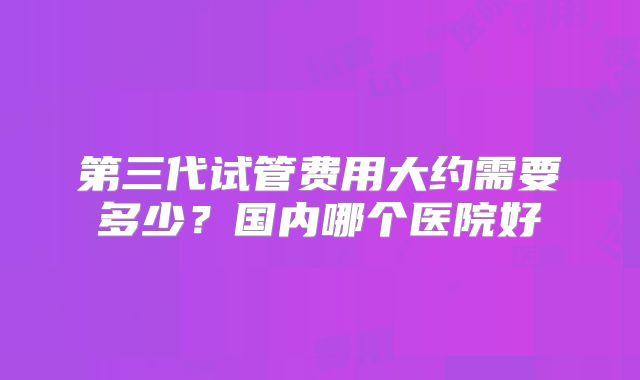 第三代试管费用大约需要多少？国内哪个医院好