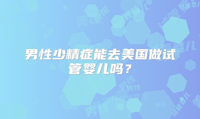 男性少精症能去美国做试管婴儿吗?
