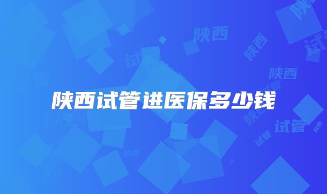 陕西试管进医保多少钱