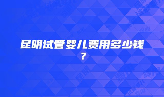 昆明试管婴儿费用多少钱？