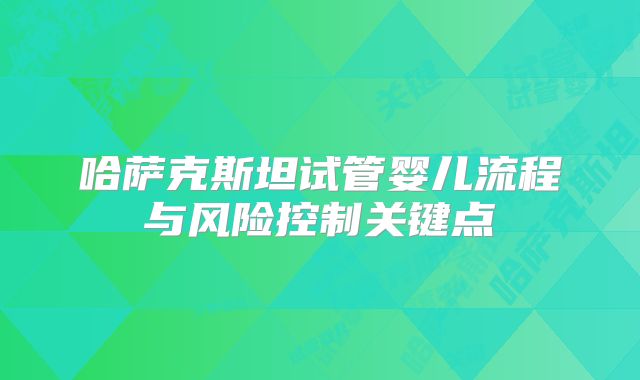 哈萨克斯坦试管婴儿流程与风险控制关键点