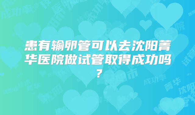 患有输卵管可以去沈阳菁华医院做试管取得成功吗？