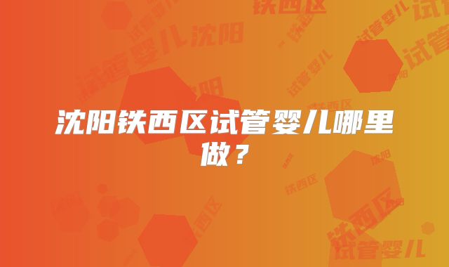 沈阳铁西区试管婴儿哪里做？