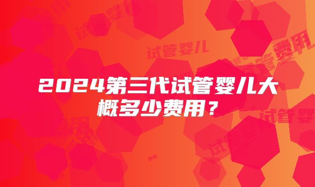 2024第三代试管婴儿大概多少费用?
