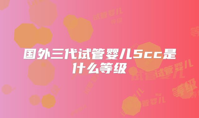 国外三代试管婴儿5cc是什么等级