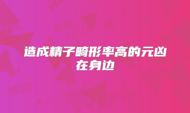造成精子畸形率高的元凶在身边