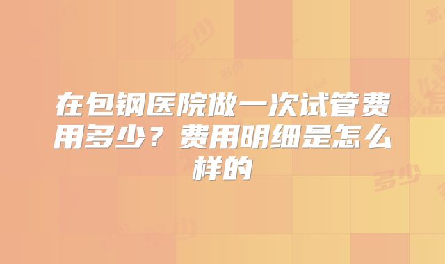 在包钢医院做一次试管费用多少？费用明细是怎么样的