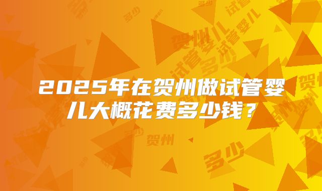 2025年在贺州做试管婴儿大概花费多少钱？