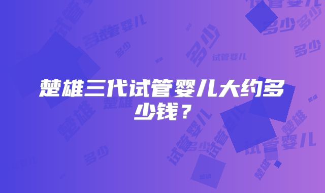 楚雄三代试管婴儿大约多少钱？