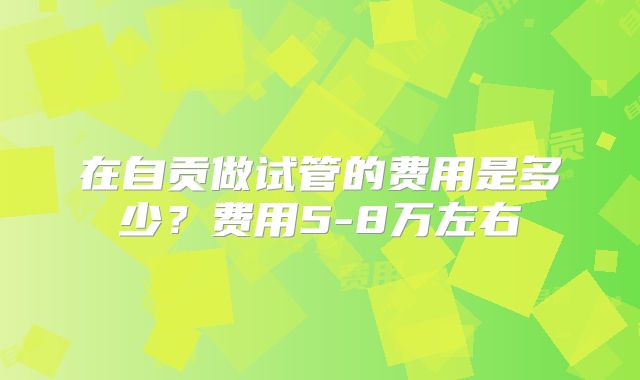 在自贡做试管的费用是多少？费用5-8万左右