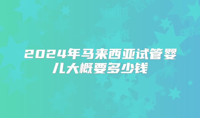 2024年马来西亚试管婴儿大概要多少钱