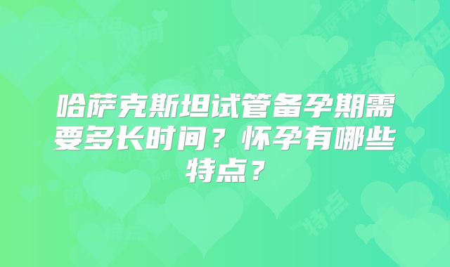 哈萨克斯坦试管备孕期需要多长时间？怀孕有哪些特点？