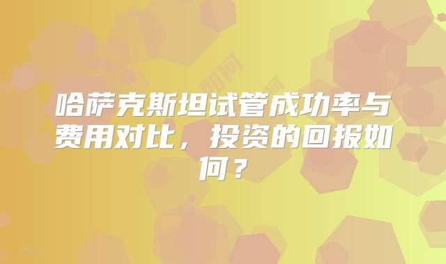 哈萨克斯坦试管成功率与费用对比,投资的回报如何?