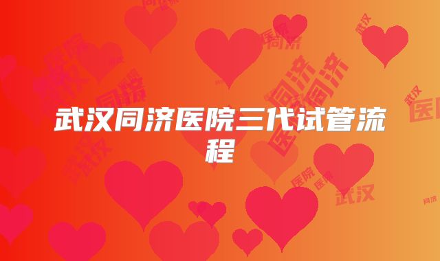 武汉同济医院三代试管流程