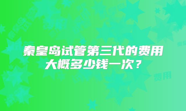 秦皇岛试管第三代的费用大概多少钱一次？
