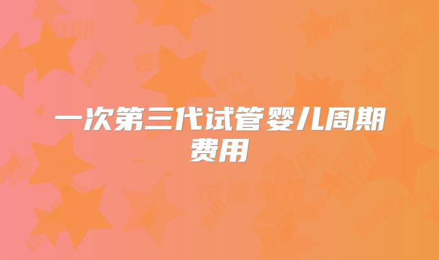 一次第三代试管婴儿周期费用