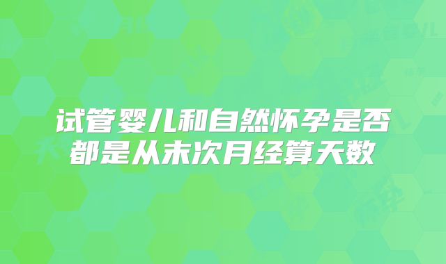 试管婴儿和自然怀孕是否都是从末次月经算天数