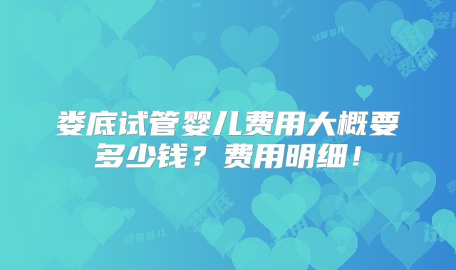 娄底试管婴儿费用大概要多少钱？费用明细！