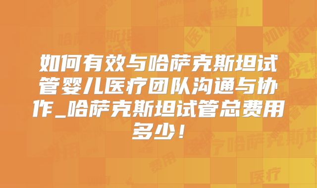 如何有效与哈萨克斯坦试管婴儿医疗团队沟通与协作_哈萨克斯坦试管总费用多少！