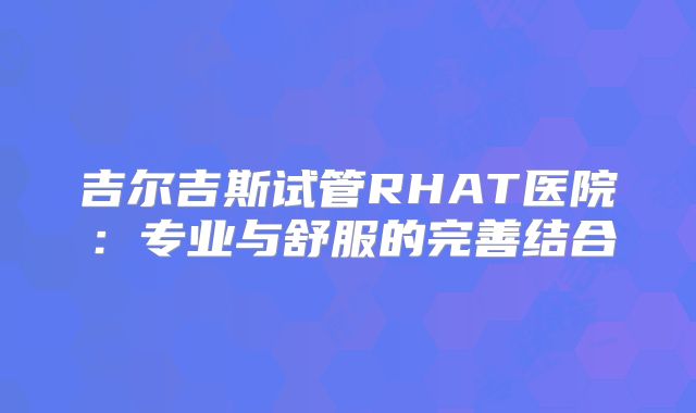 吉尔吉斯试管RHAT医院：专业与舒服的完善结合