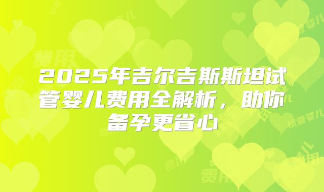 2025年吉尔吉斯斯坦试管婴儿费用全解析，助你备孕更省心