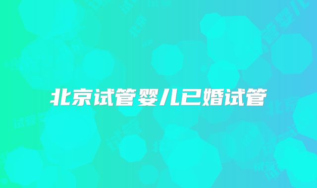 北京试管婴儿已婚试管