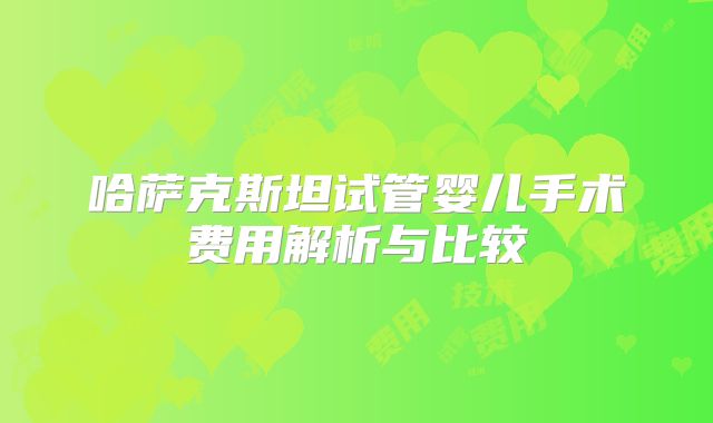 哈萨克斯坦试管婴儿手术费用解析与比较
