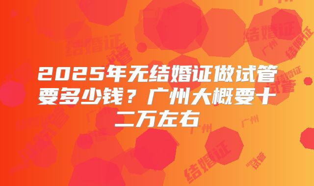 2025年无结婚证做试管要多少钱？广州大概要十二万左右
