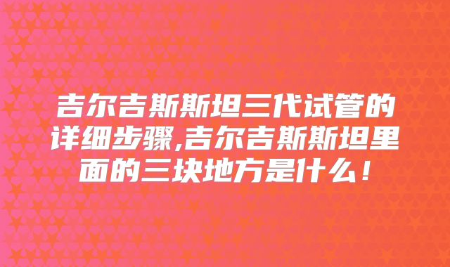 吉尔吉斯斯坦三代试管的详细步骤,吉尔吉斯斯坦里面的三块地方是什么！