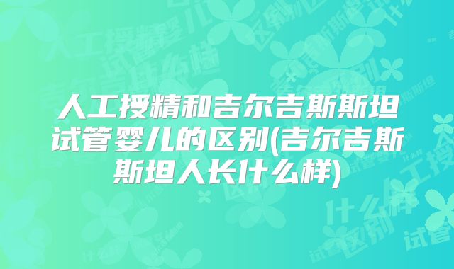 人工授精和吉尔吉斯斯坦试管婴儿的区别(吉尔吉斯斯坦人长什么样)