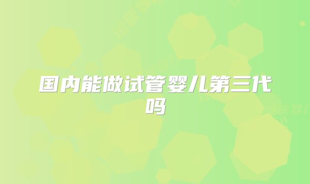 国内能做试管婴儿第三代吗