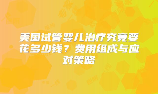 美国试管婴儿治疗究竟要花多少钱？费用组成与应对策略