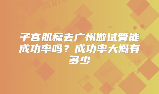 子宫肌瘤去广州做试管能成功率吗？成功率大概有多少