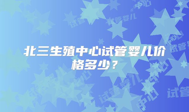 北三生殖中心试管婴儿价格多少？