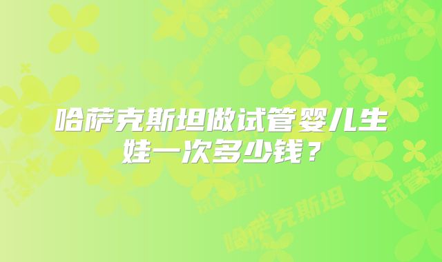 哈萨克斯坦做试管婴儿生娃一次多少钱？