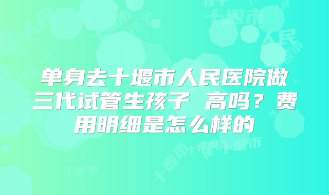 单身去十堰市人民医院做三代试管生孩子 高吗？费用明细是怎么样的